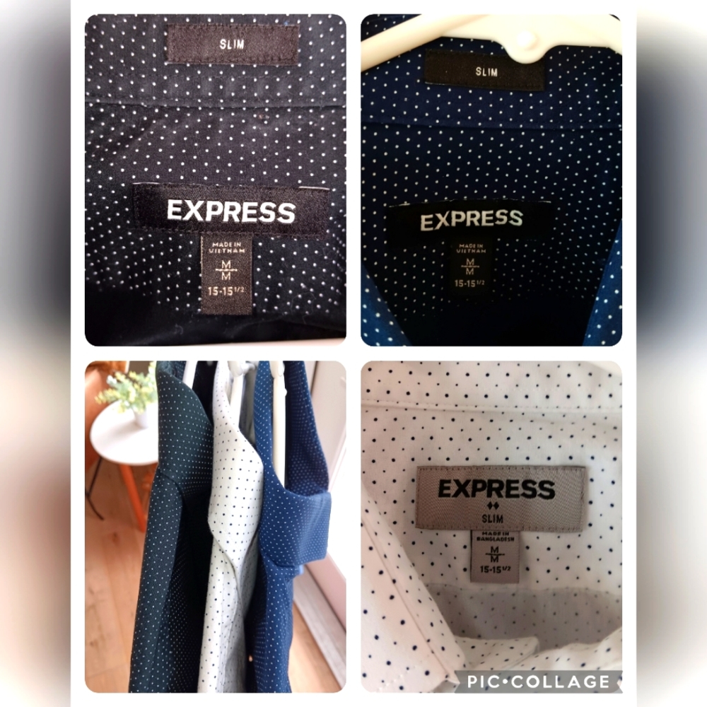 Express, slim size medium, button down shirt, neck size 15-15.5